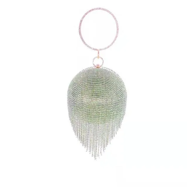 Mini Rhinestone Round Evening Bag