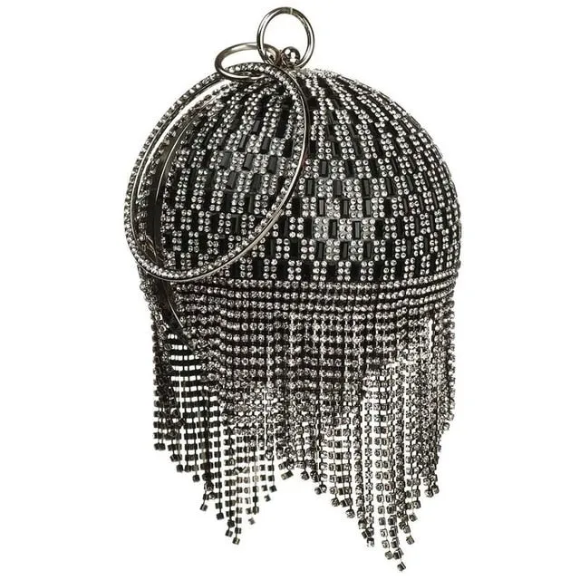 Mini Rhinestone Round Evening Bag
