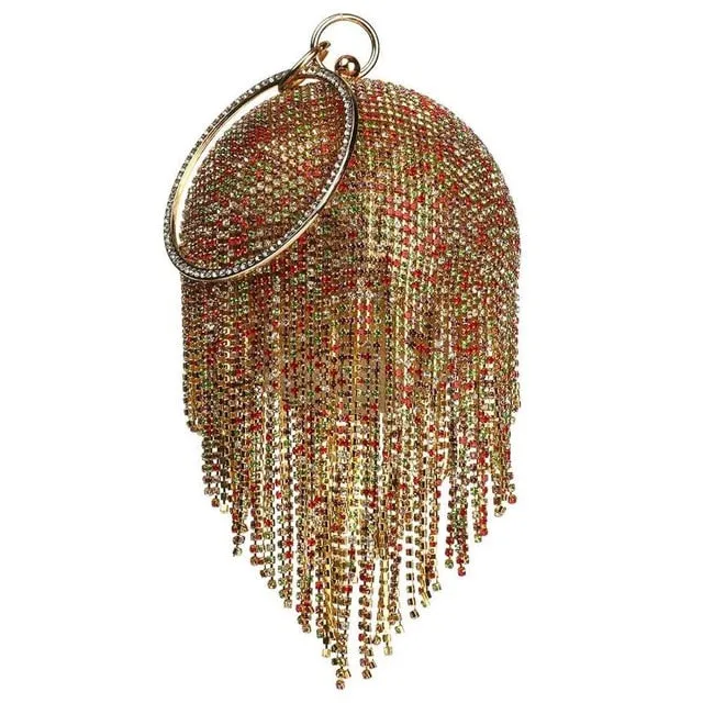 Mini Rhinestone Round Evening Bag