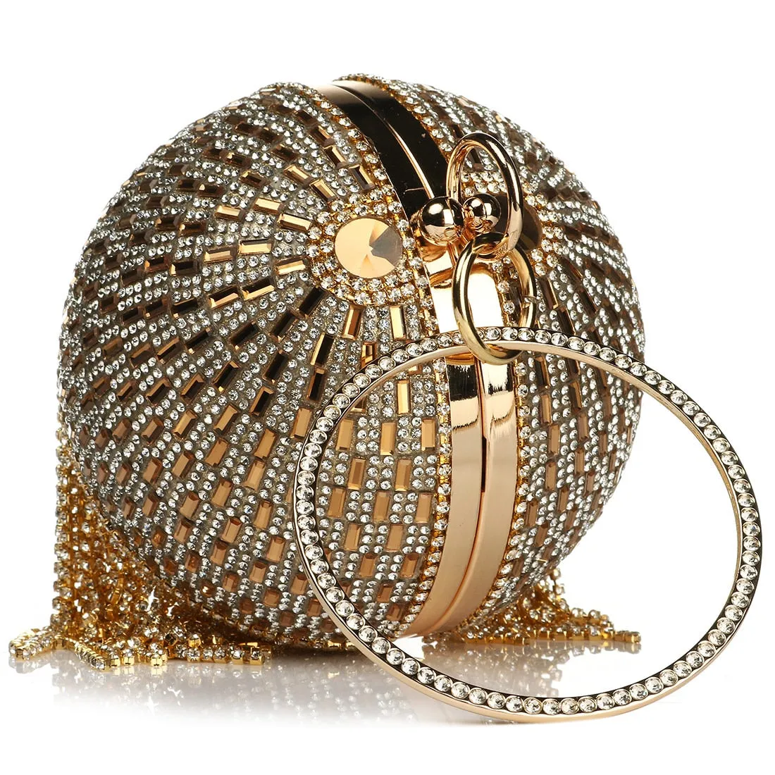 Mini Rhinestone Round Evening Bag