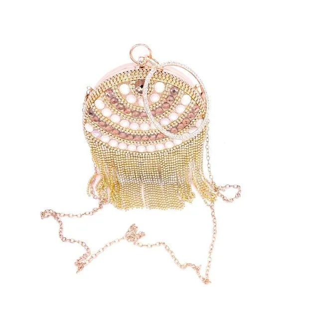 Mini Rhinestone Round Evening Bag