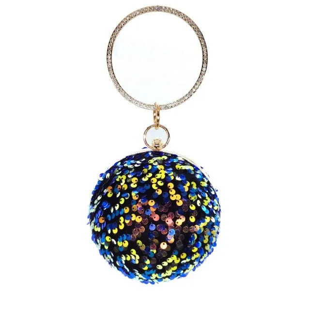 Mini Rhinestone Round Evening Bag