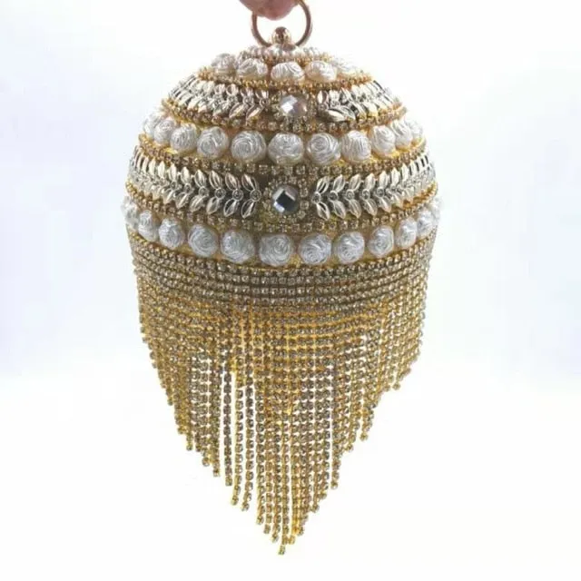 Mini Rhinestone Round Evening Bag