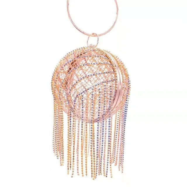 Mini Rhinestone Round Evening Bag