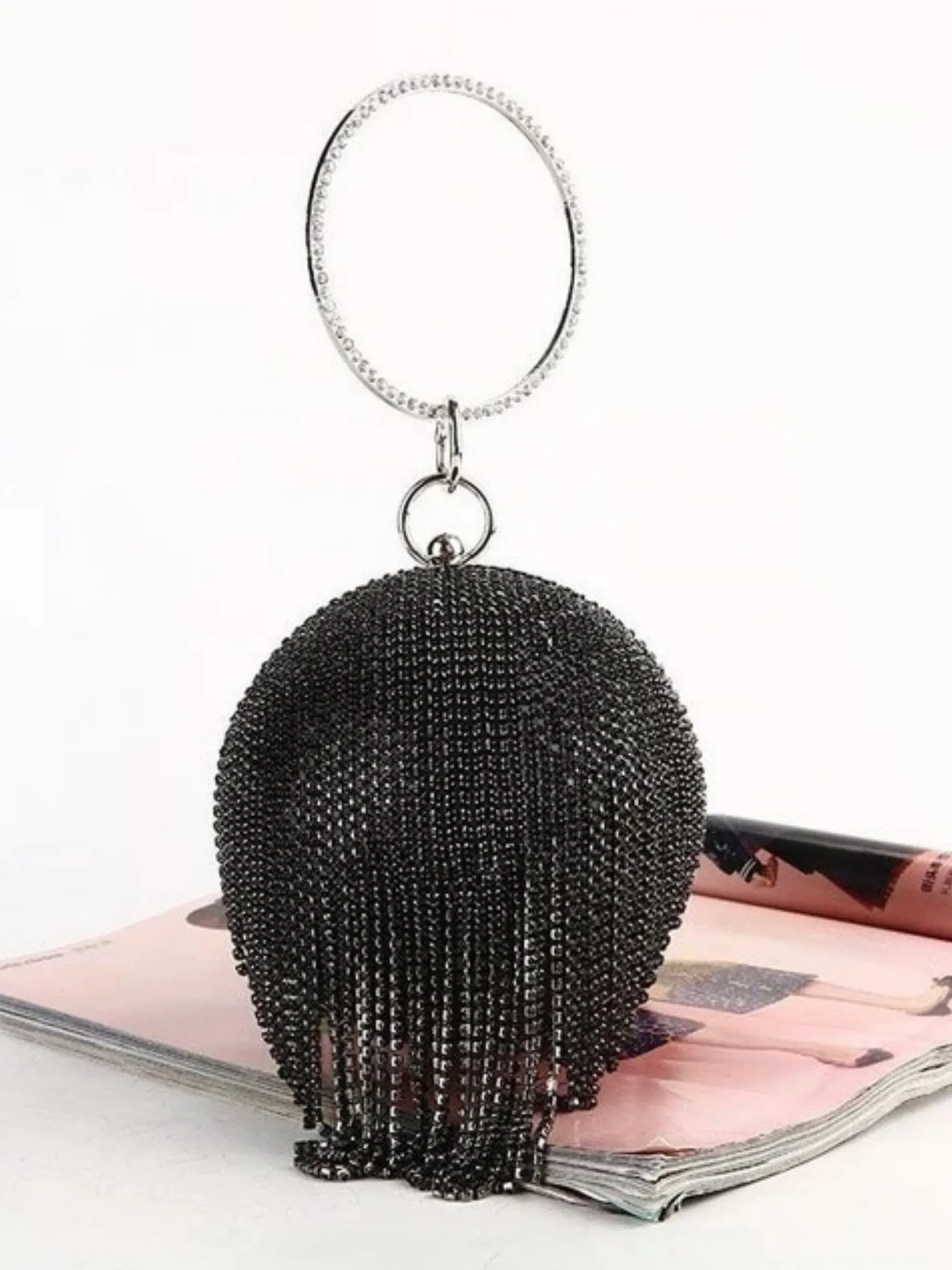 Mini Rhinestone Round Evening Bag