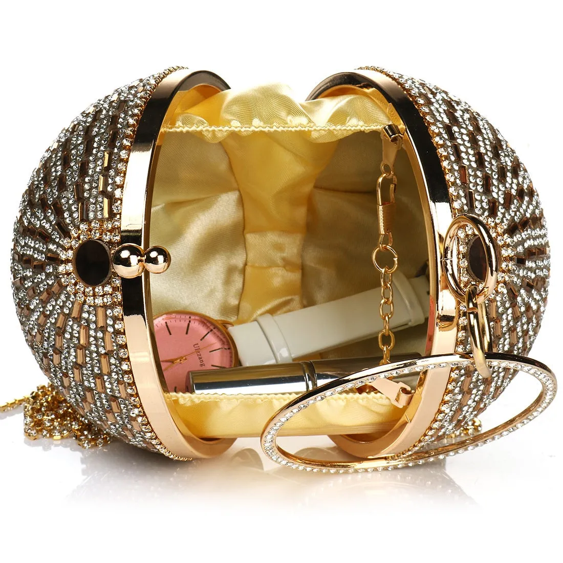 Mini Rhinestone Round Evening Bag