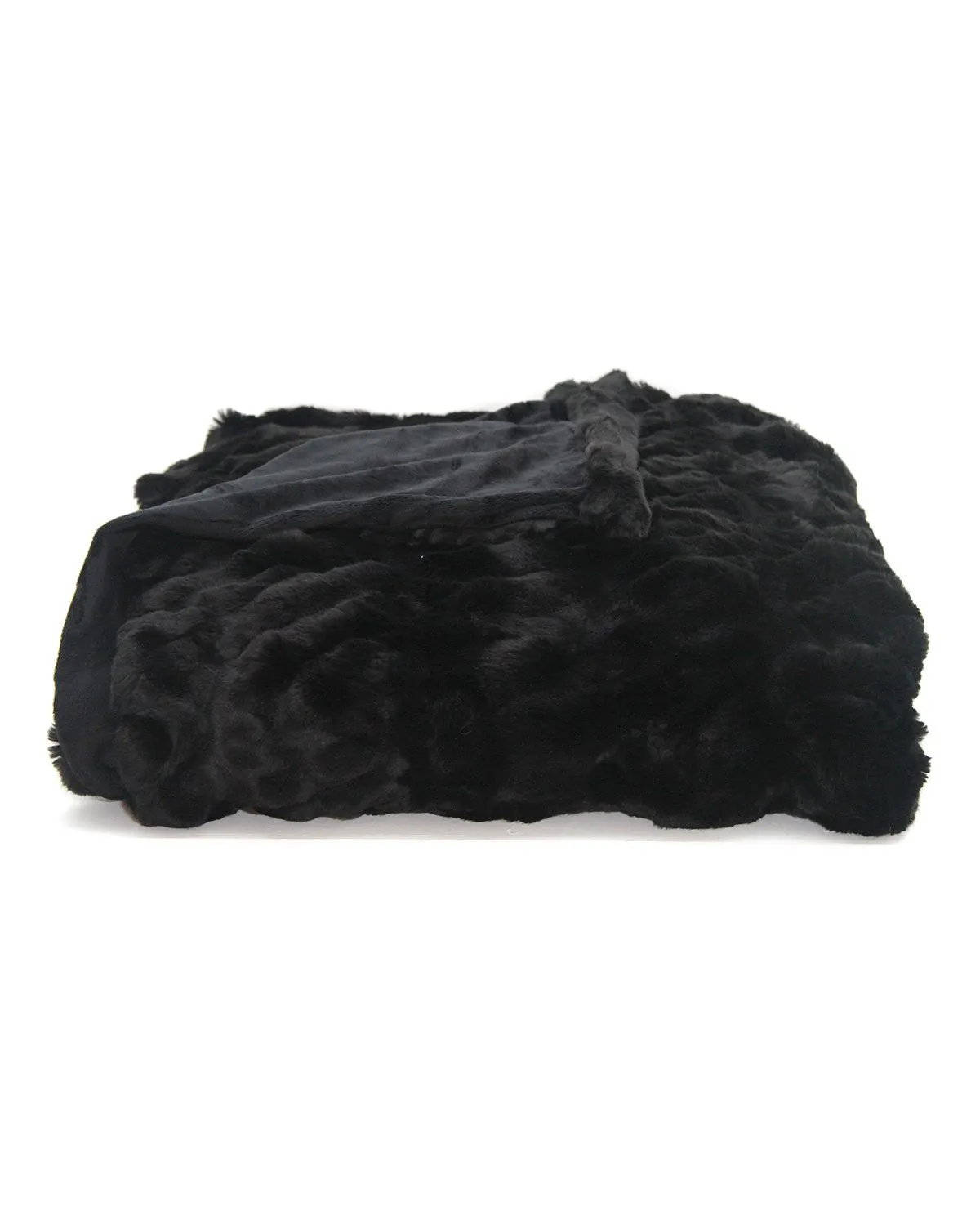 Mink Faux Fur Throw Black