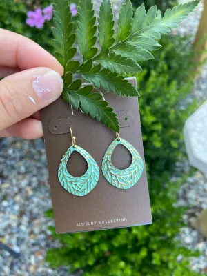 Mint Wash Open Drop Earrings