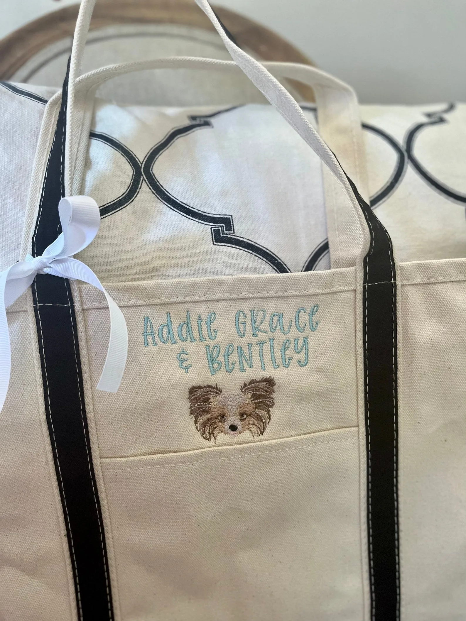 Monogrammed Large Pet Tote Bag, Personalized Canvas Cat Tote Bag, Custom Cat Bag, Personalized Pet Bag, Pet Bag, Monogram Pet Bag