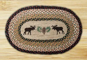 Moose/Pinecone Oval Patch Rug