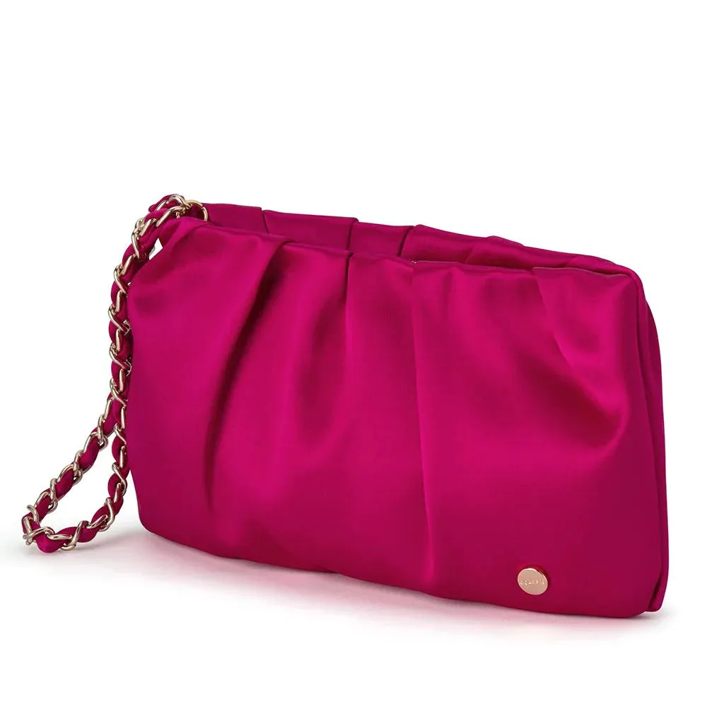 OB4781 DANNI PLEATED SATIN CLUTCH