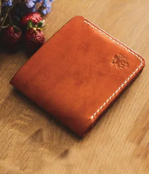 Orange Leather Wallet - Oliver