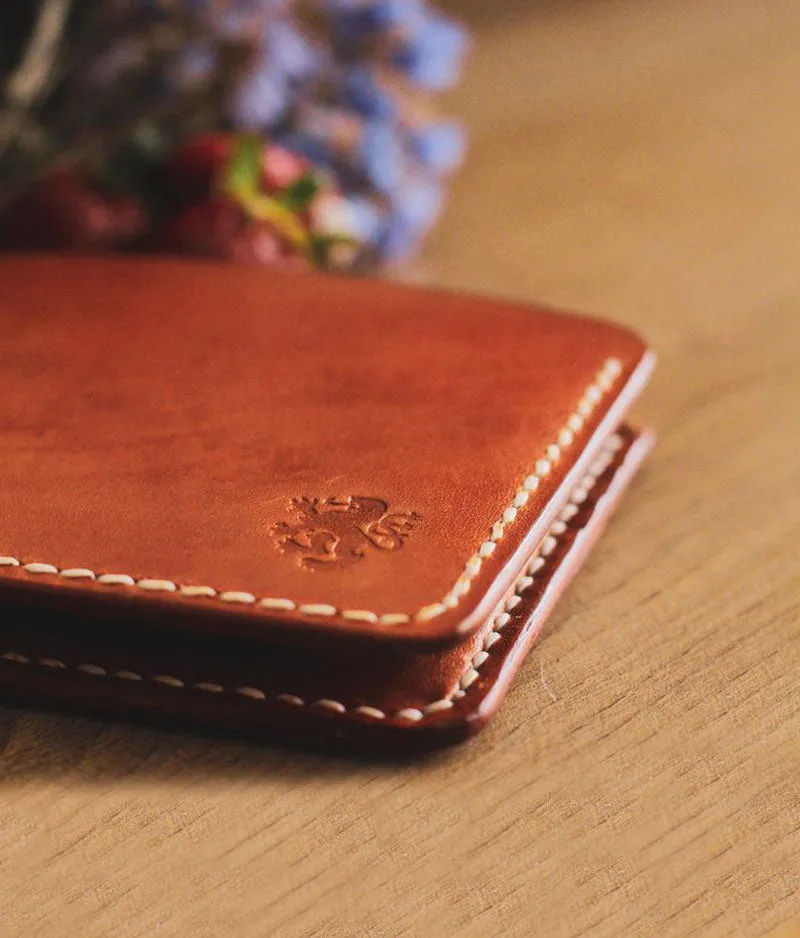 Orange Leather Wallet - Oliver