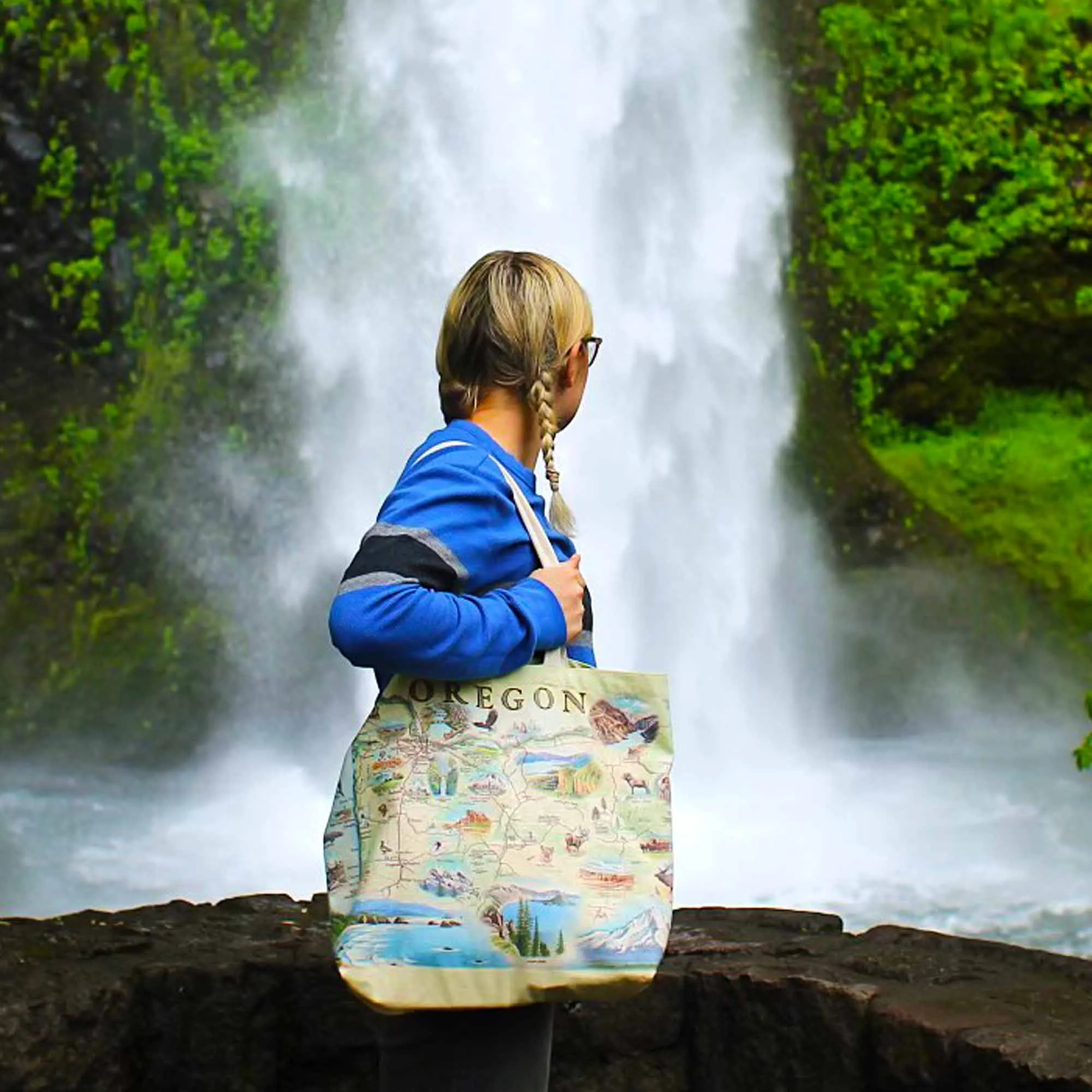 Oregon Map Canvas Tote Bag