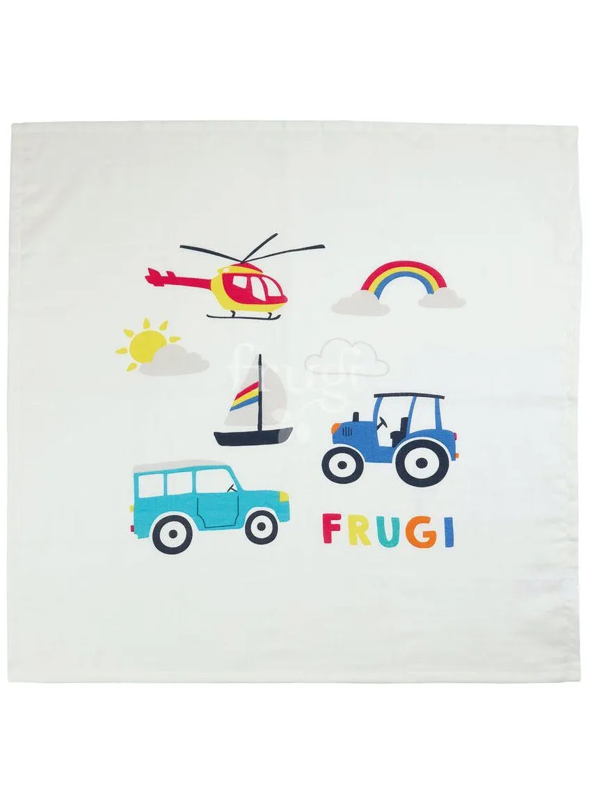 Organic Cotton Tractors, Boats & Cars Muslin 2 Pack by Frugi