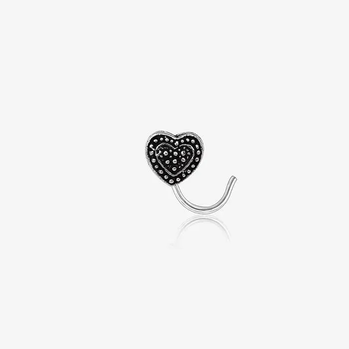 Oxidized Heart Nose Pin