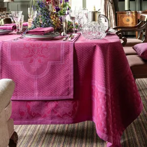 Palais Venitien Pink 69" x 126" Tablecloth by Le Jacquard Français