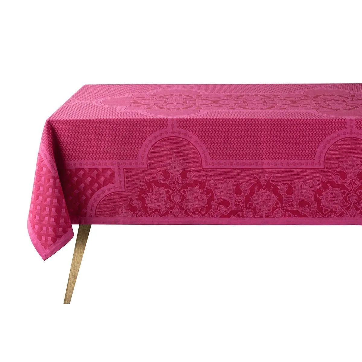 Palais Venitien Pink 69" x 126" Tablecloth by Le Jacquard Français