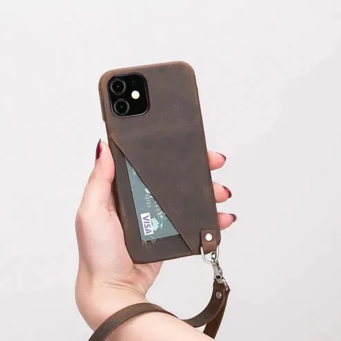 Palmer iPhone 12 Pro Max Card Case, Distressed Coffee