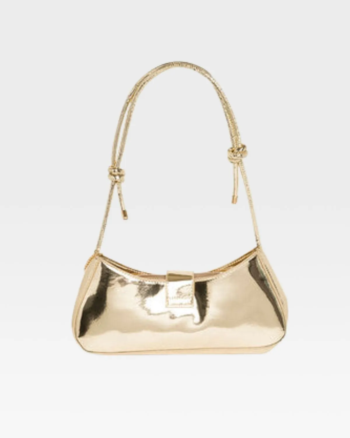 Patent Shoulder Purse in Gold