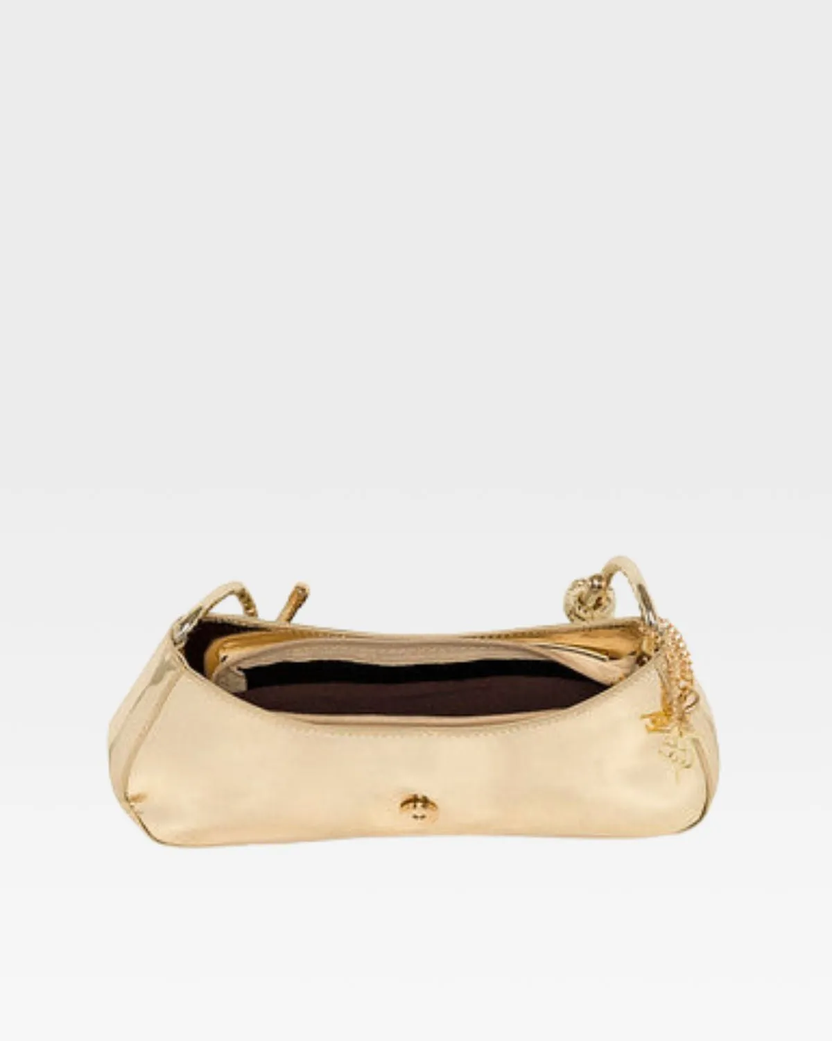 Patent Shoulder Purse in Gold