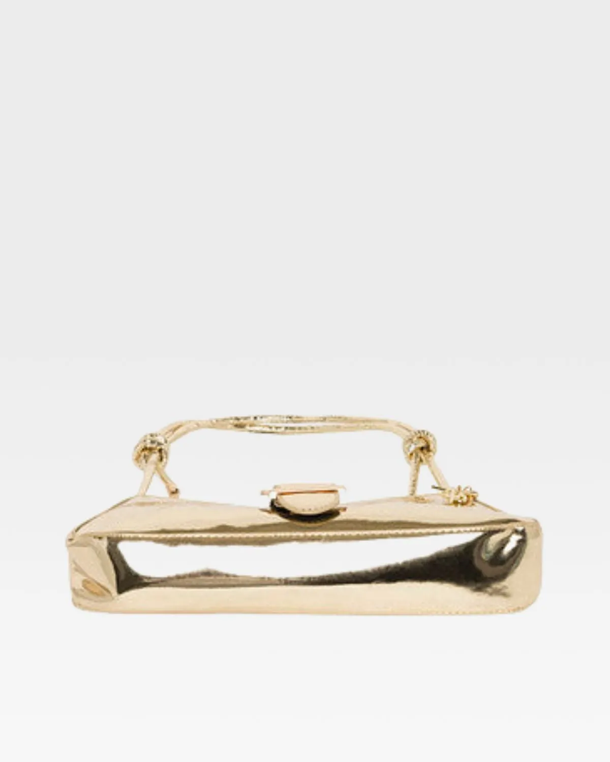 Patent Shoulder Purse in Gold