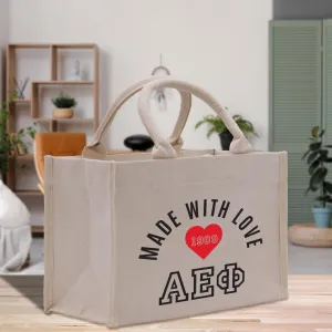 Personalized 3 Initials Sorority Canvas Small Tote Bag Custom Greek Letter Bag School University Sorority Tote Bag (STB1002)