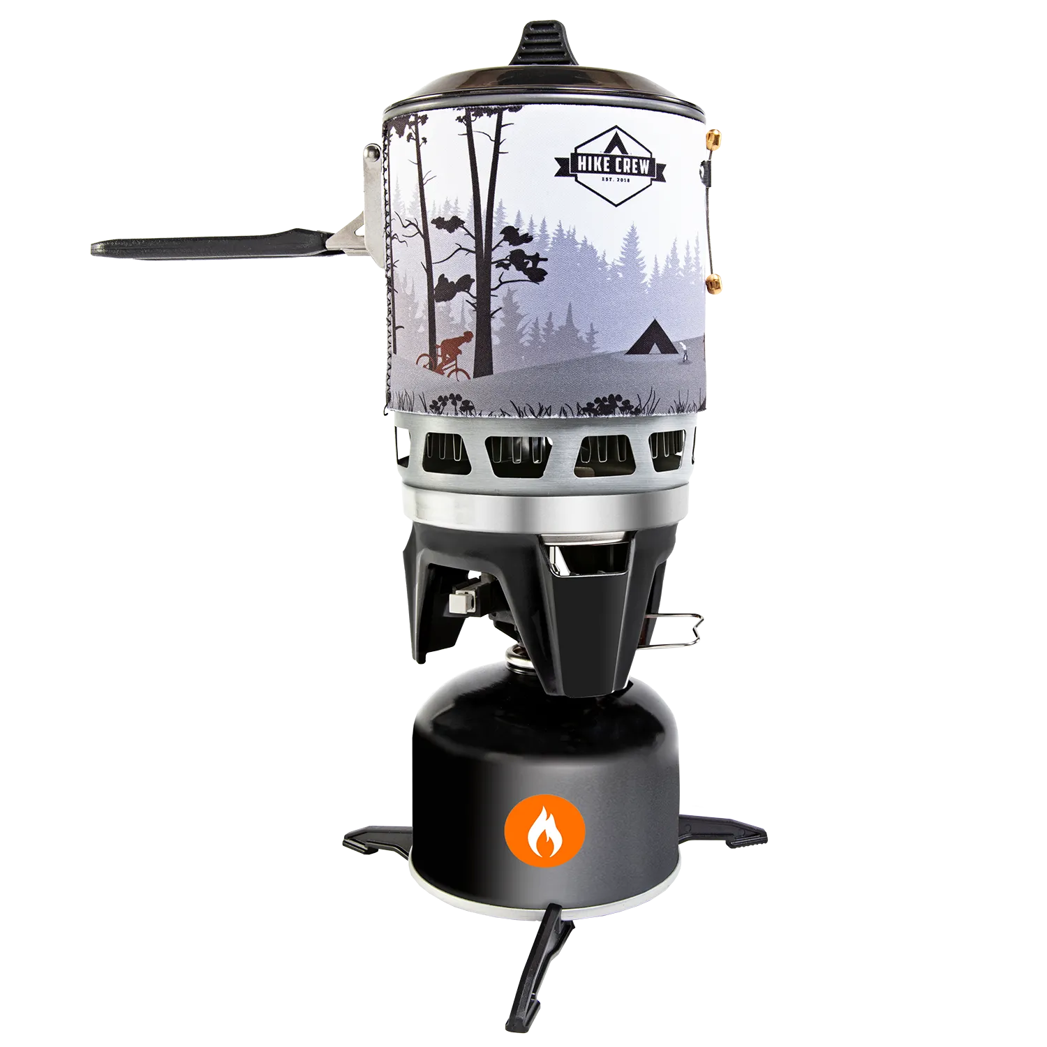 Portable Stove and Cooking System with 1L Pot, Compact Propane Stove Cooktop with Handle