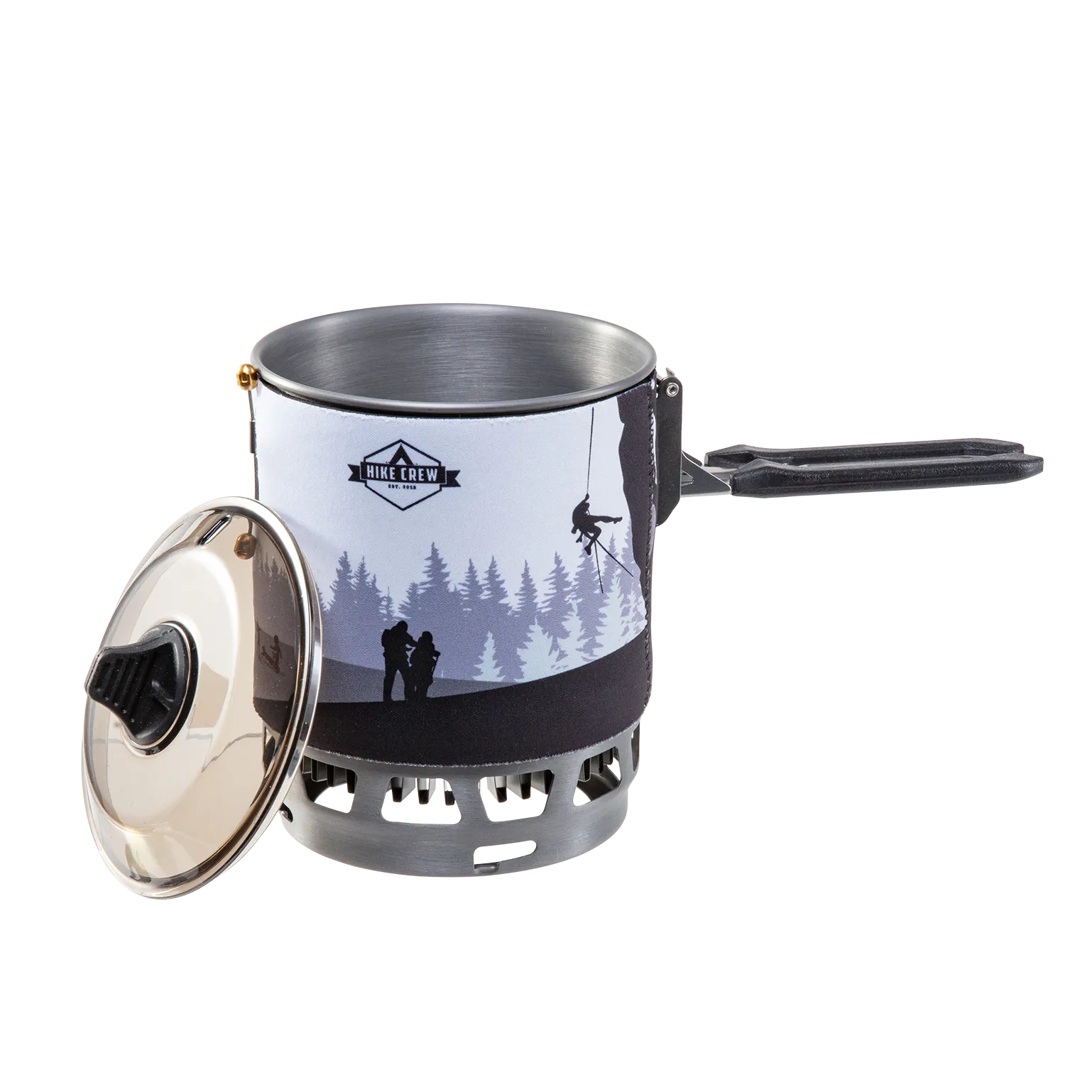 Portable Stove and Cooking System with 1L Pot, Compact Propane Stove Cooktop with Handle