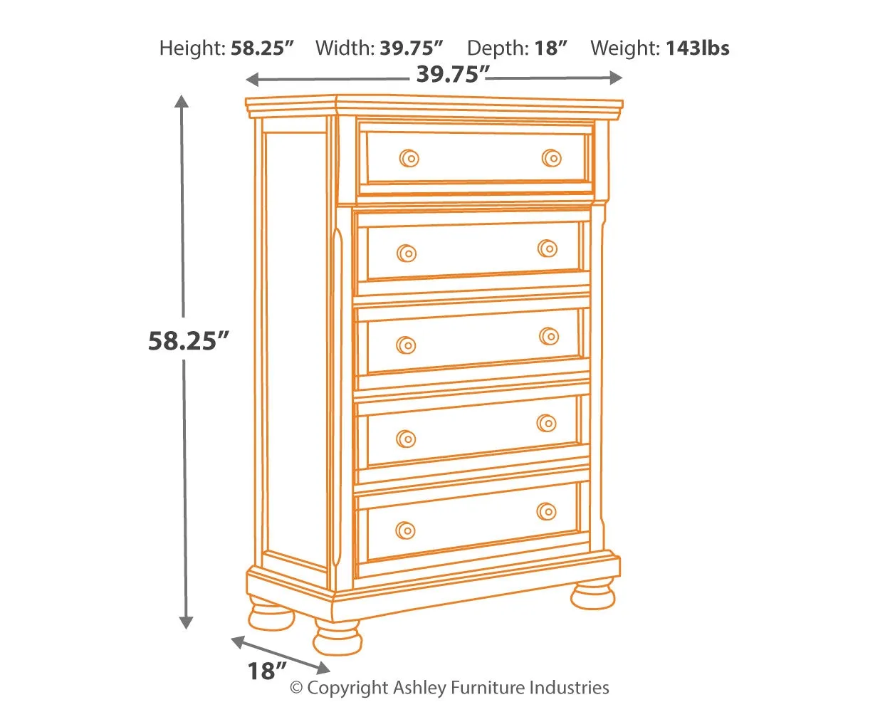 Porter King Sleigh Bed with Mirrored Dresser, Chest and Nightstand
