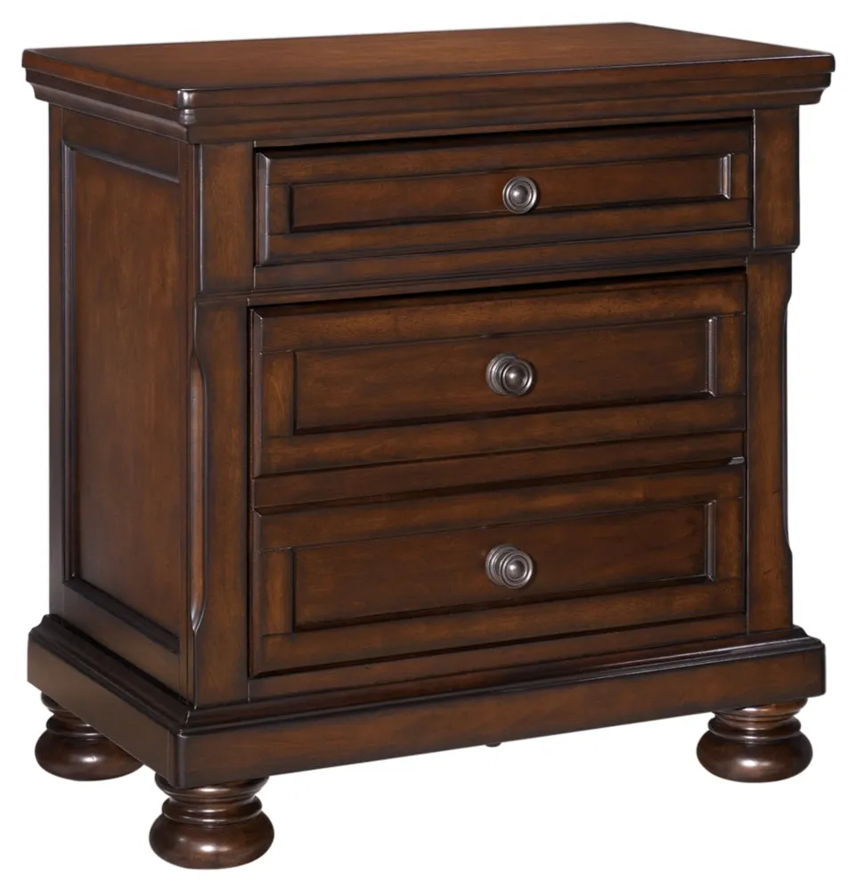 Porter Queen Panel Bed with Mirrored Dresser and 2 Nightstands