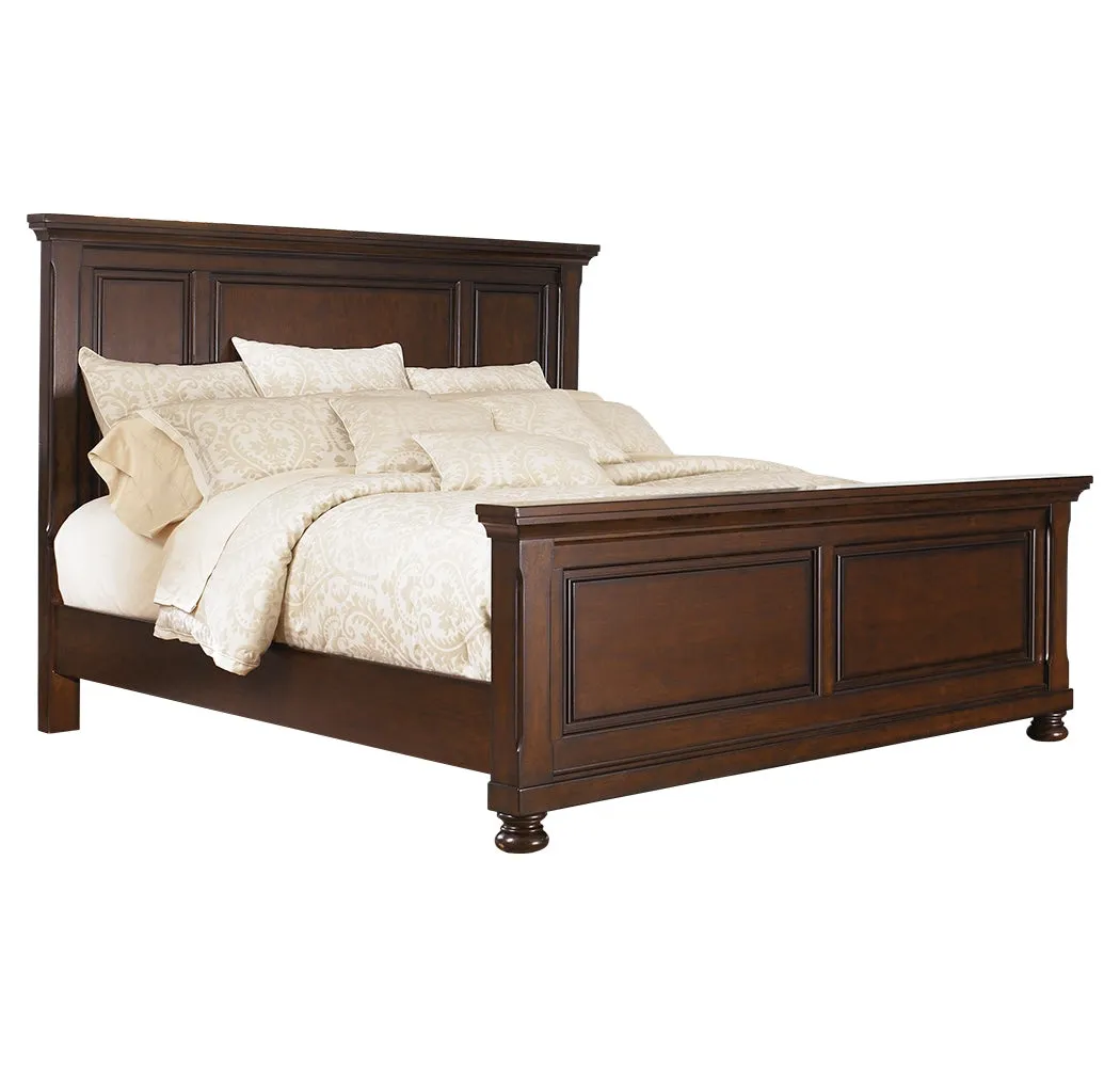 Porter Queen Panel Bed with Mirrored Dresser and 2 Nightstands