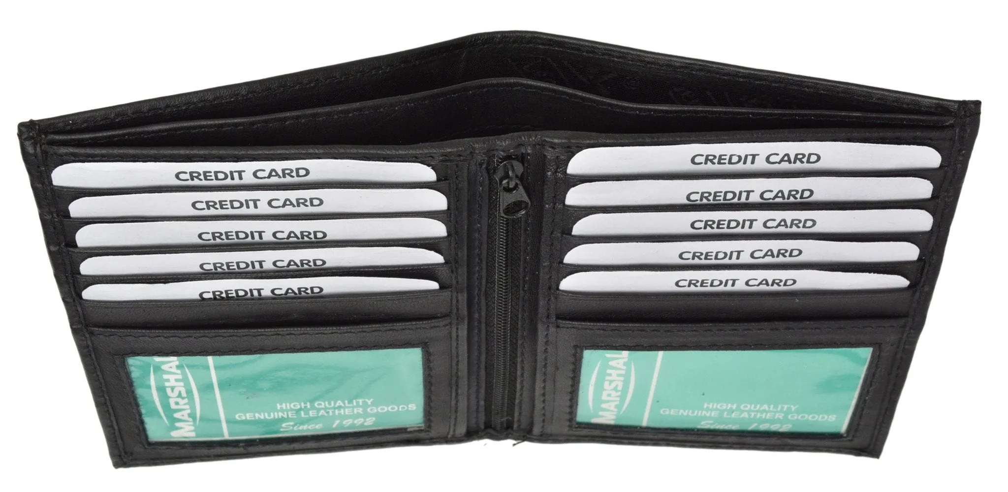 Premium Lambskin Leather Bifold European Hipster Credit Card Wallet P 1502