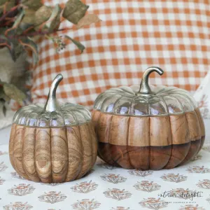 Pumpkin Containers with Glass Lids- Small or Large
