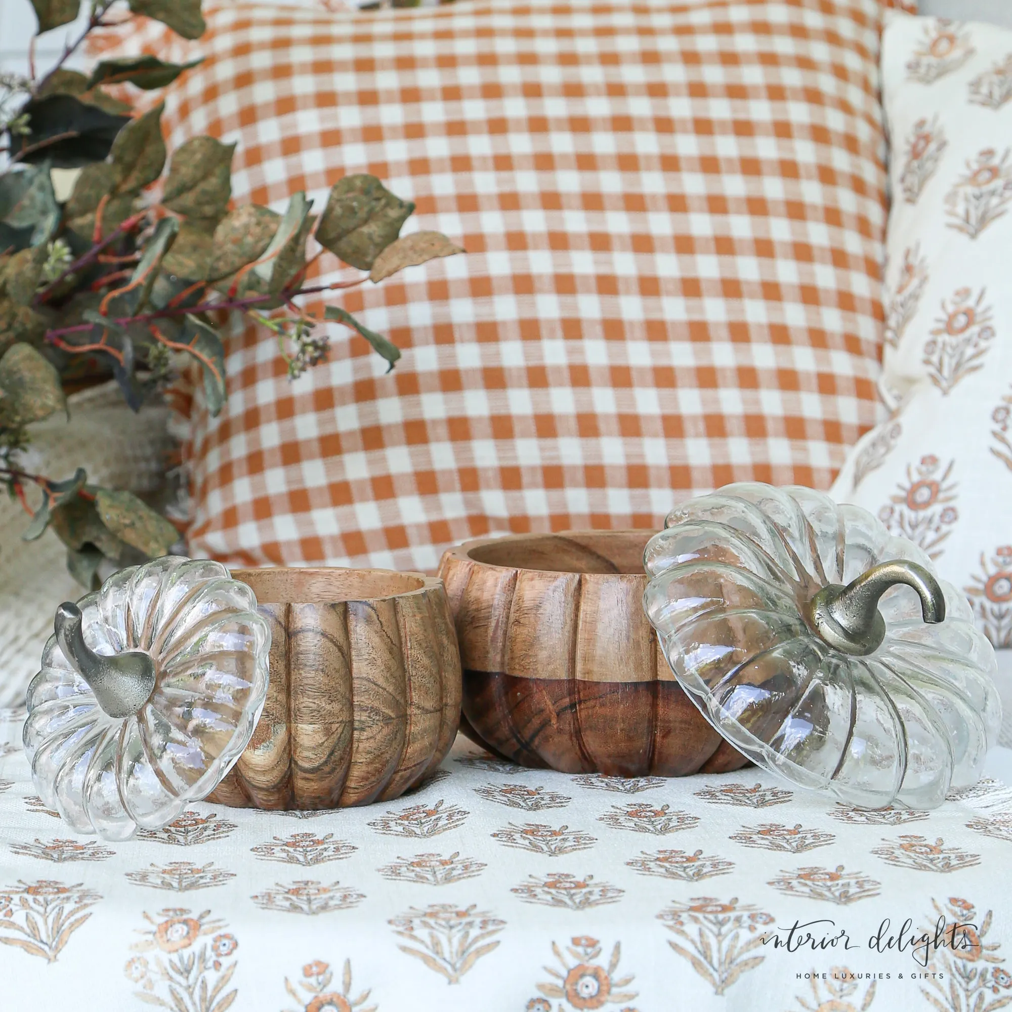 Pumpkin Containers with Glass Lids- Small or Large