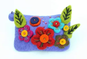 Purple Flowered Coin Purse