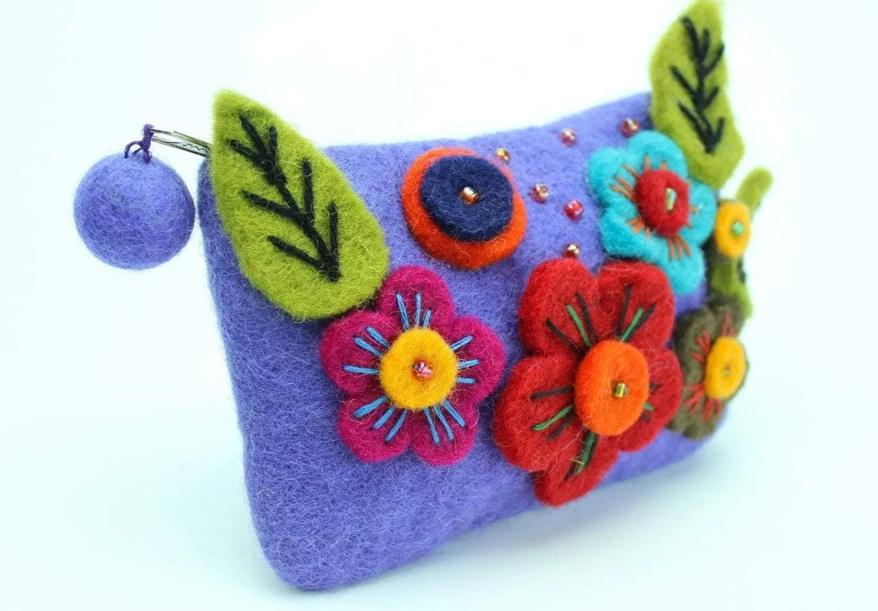 Purple Flowered Coin Purse