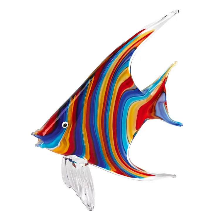 Rainbow Murano-Style Art Glass Tropical Fish