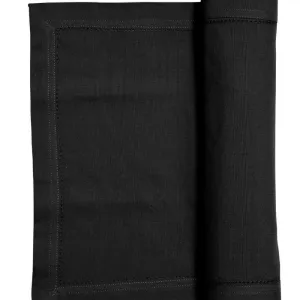RANS Elegant Hemstitch Black Runner