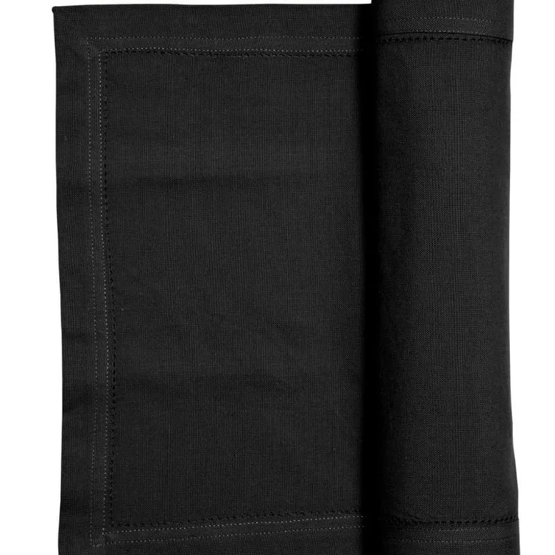 RANS Elegant Hemstitch Black Runner
