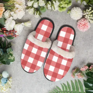 Red & White Checkered |  cozy slippers