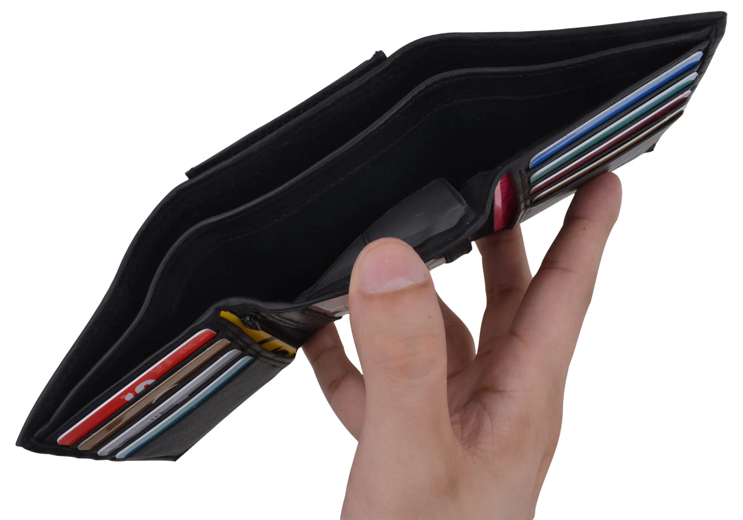 RFID Blocking Mens Trifold Wallet W/Removable Credit Card ID Holder