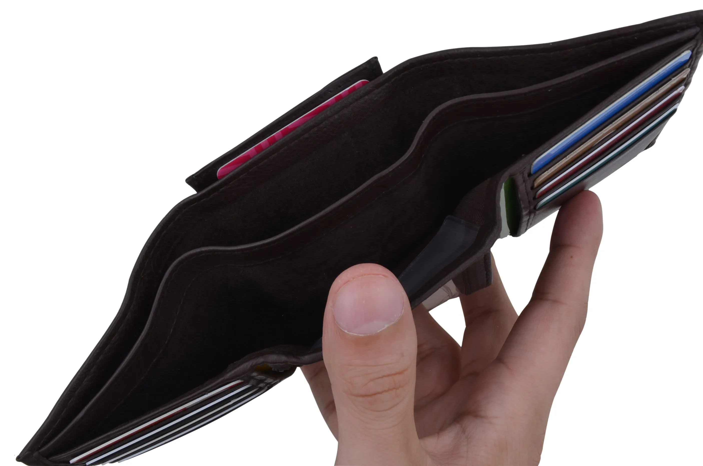 RFID Blocking Mens Trifold Wallet W/Removable Credit Card ID Holder