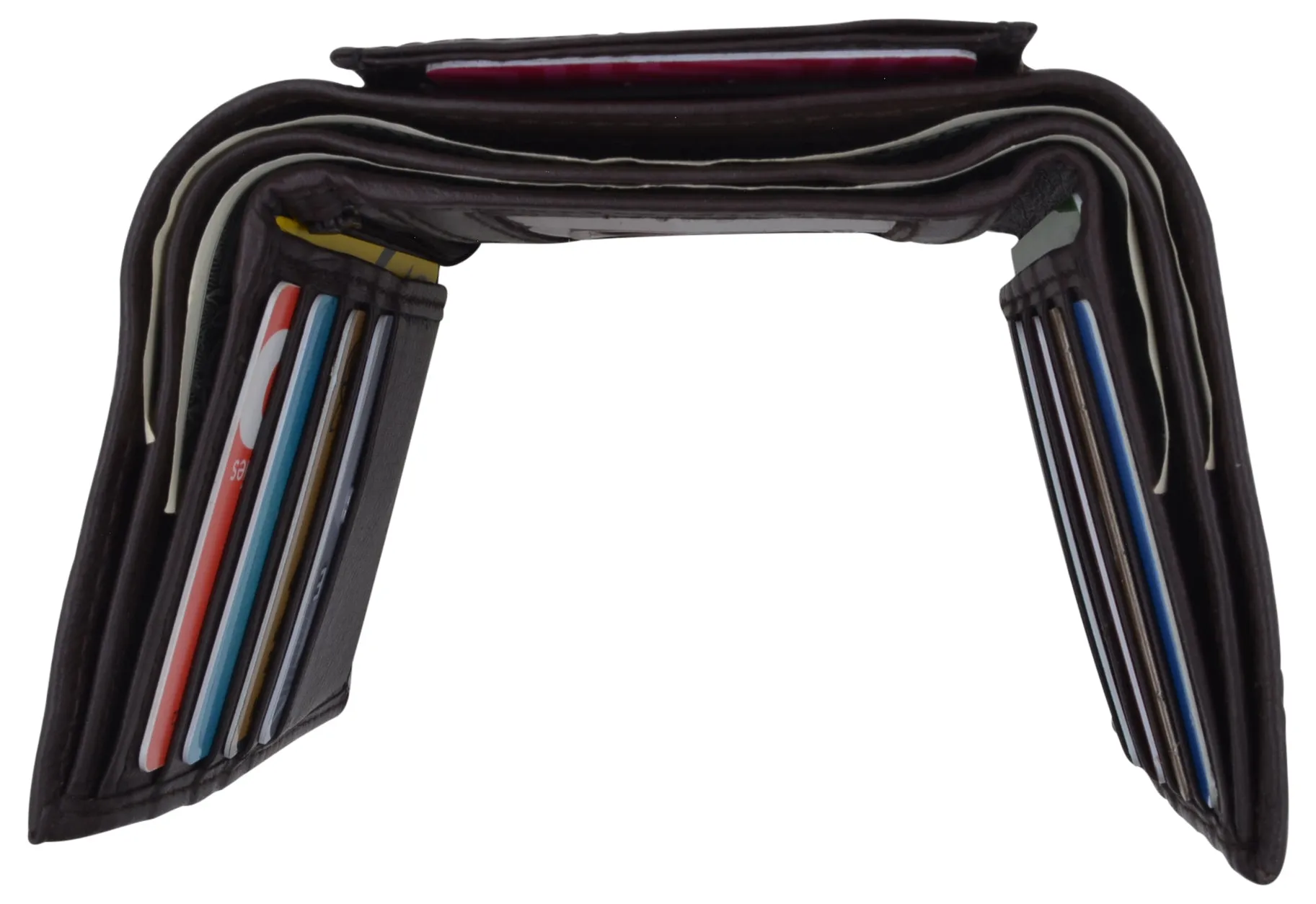 RFID Blocking Mens Trifold Wallet W/Removable Credit Card ID Holder