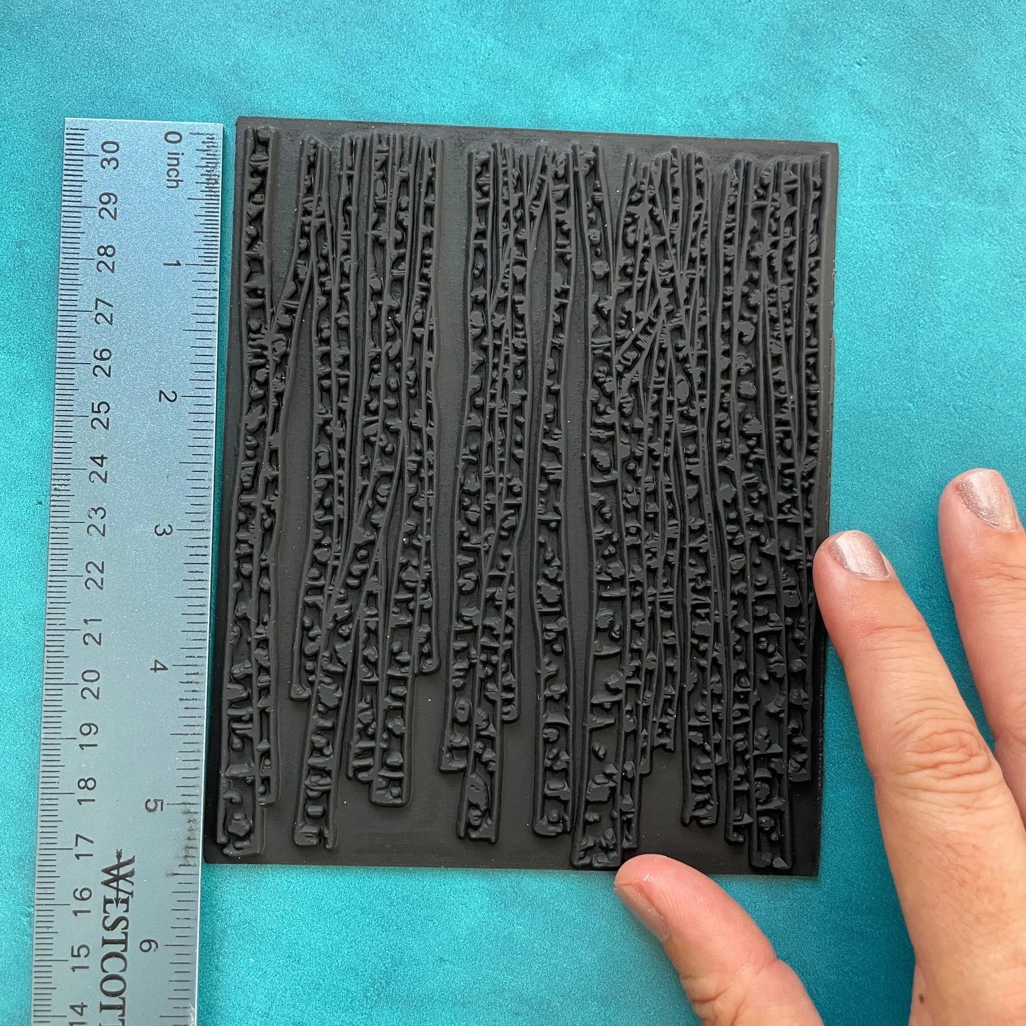 ROCK Rubber Stamp Ink Jumbo Texture Sheet for polymer clay gelli plate printing scrapbooking jewelry mixed media