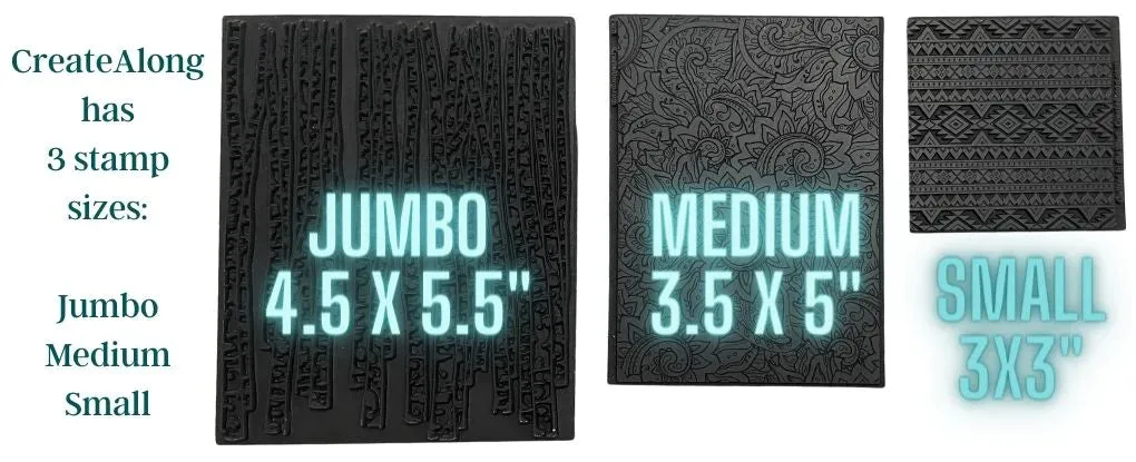 ROCK Rubber Stamp Ink Jumbo Texture Sheet for polymer clay gelli plate printing scrapbooking jewelry mixed media