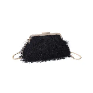 Rosalind Black Fringe Evening Bag