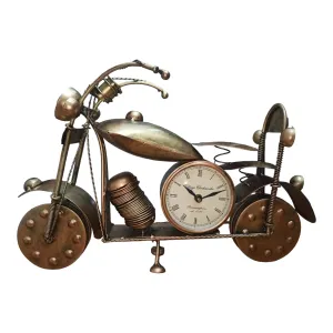 Royal Craft Palace Golden Bike Timepiece - 4" Metal Clock Edition