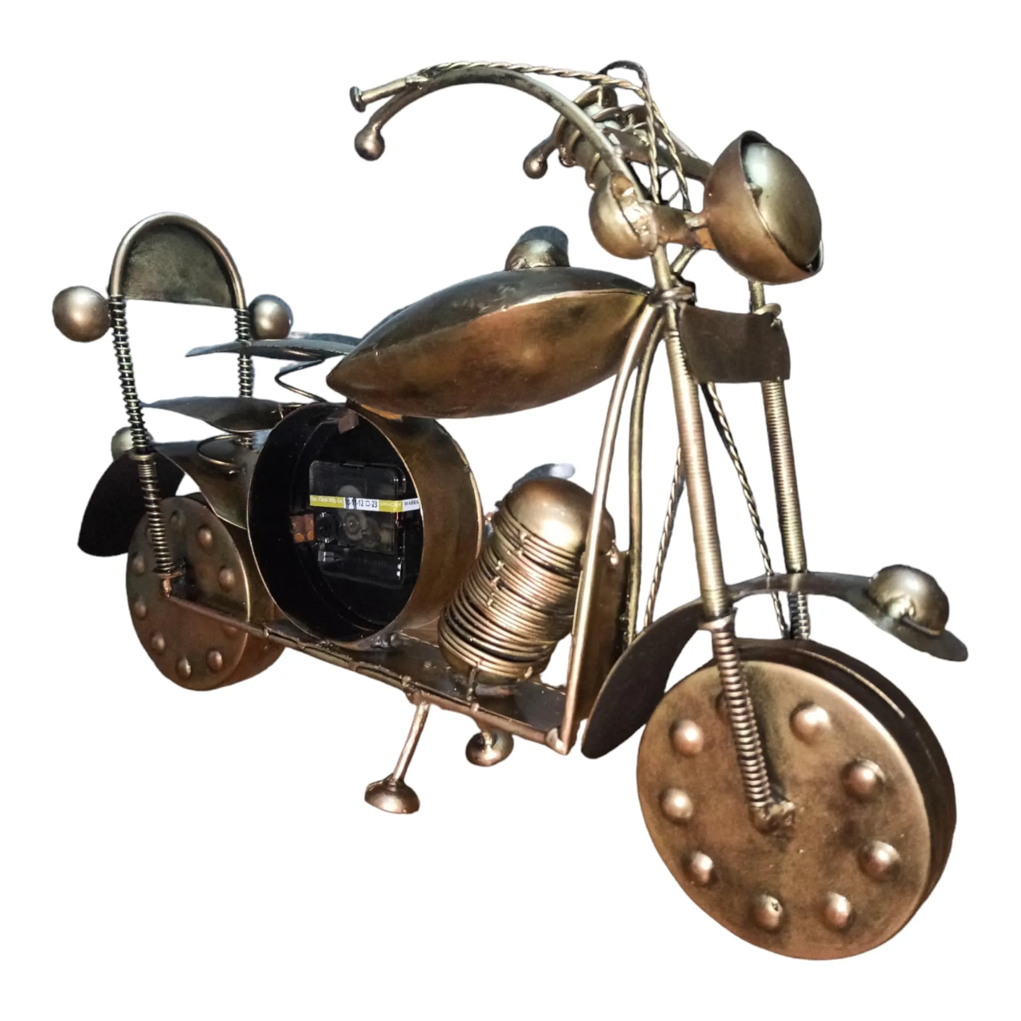 Royal Craft Palace Golden Bike Timepiece - 4" Metal Clock Edition