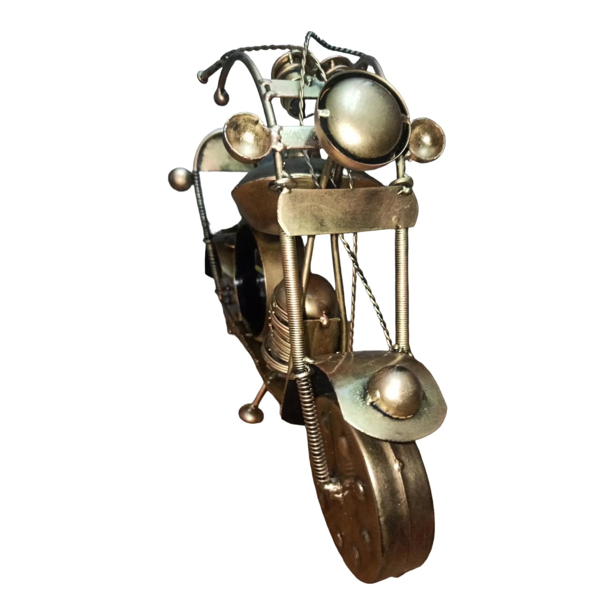 Royal Craft Palace Golden Bike Timepiece - 4" Metal Clock Edition